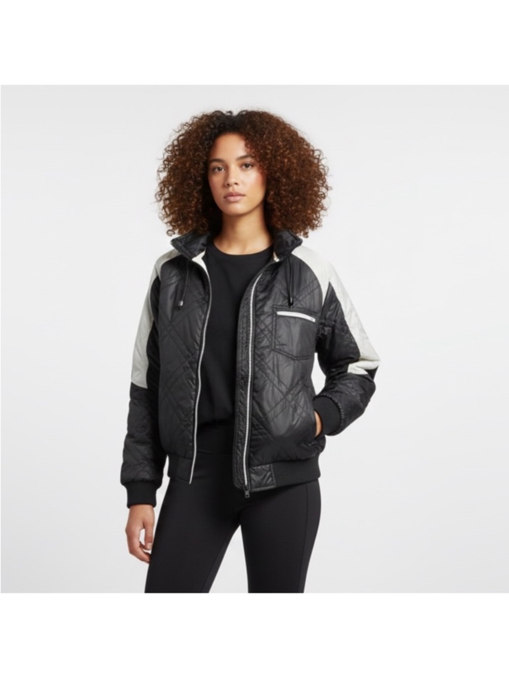 Nike Vintage 1992 Silver Tag Era Fully Quilted Nylon Boxy Jacket with hood